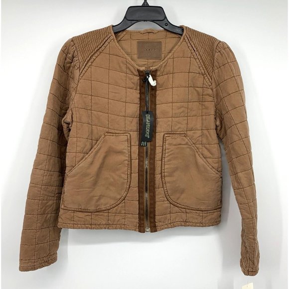 Blank NYC Jacket Brown Happy Camper Quilted Zip Lyocell NWT - Picture 2 of 10